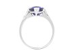ceylon sapphire and diamond flanked solitaire ring. hatton garden