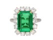 Colombian emerald and diamond coronet cluster ring, French, circa 1960. Hatton Garden