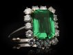 Colombian emerald and diamond coronet cluster ring, French, circa 1960. Hatton Garden