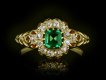 Colombian emerald and diamond cluster ring hatton garden
