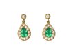 cropp & farr emerald and diamond drop earrings. hatton garden.