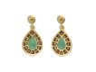 cropp & farr emerald and diamond drop earrings. hatton garden.