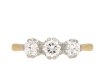 Diamond three stone ring, English, circa 1973. Hatton Garden