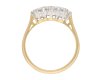 Diamond three stone ring, English, circa 1973. Hatton Garden