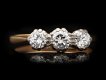 Diamond three stone ring, English, circa 1973. Hatton Garden