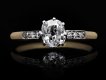 old mine diamond flanked solitaire ring. hatton garden
