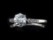 Cushion old mine diamond flanked solitaire ring hatton garden