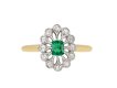 edwardian emerald and diamond coronet cluster ring. hatton garden