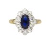 Padparadscha sapphire diamond flanked solitaire ring hatton Garden