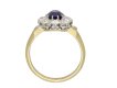 Padparadscha sapphire diamond flanked solitaire ring hatton Garden