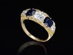 Victorian sapphire and diamond five stone ring, hatton garden