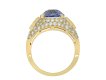 Bulgari Ceylon sapphire and diamond 'Trombino' ring, circa 1980