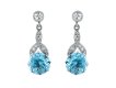 Vintage blue zircon and diamond earrings, hatton garden.