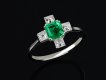 Art Deco Colombian emerald and diamond cluster ring hatton garden