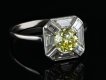 Fancy intense yellow diamond cluster ring, circa 1925