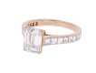 Cartier diamond flanked solitaire ring, French. hatton garden