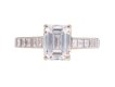 Cartier diamond flanked solitaire ring, French. hatton garden