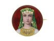 Plojoux diamond enamel portrait pendant/brooch, Swiss, circa 1915.