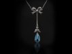 Aquamarine and diamond drop necklace, circa 1910