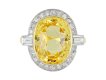 Yellow Ceylon Sapphire and Diamond Cluster Ring, hatton garden.