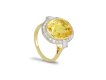 Yellow Ceylon Sapphire and Diamond Cluster Ring, hatton garden.
