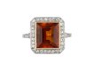 Art Deco citrine and diamond coronet cluster ring, French, circa 1920. 