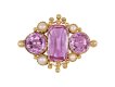 Victorian pink topaz and pearl brooch, circa 1870.
