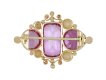 Victorian pink topaz and pearl brooch, circa 1870.