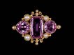 Victorian pink topaz and pearl brooch, circa 1870.