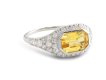 Yellow Ceylon sapphire and diamond ring, circa 1935