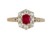 Burmese ruby and diamond coronet cluster ring hatton garden