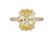 Yellow Ceylon sapphire solitaire ring. Hatton Garden
