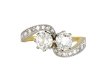 Edwardian diamond crossover ring, circa 1910.