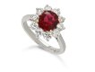 Kutchinksy ruby and diamond coronet cluster ring, circa 1970.