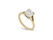 Asscher cut diamond solitaire ring, circa 1950. 