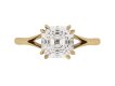 Asscher cut diamond solitaire ring, circa 1950. 