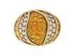 Kutchinsky yellow sapphire and diamond dress ring, circa 1980.