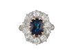 Edwardian sapphire and diamond coronet cluster ring, circa 1910.