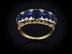 Victorian Burmese sapphire five stone ring, circa 1890.