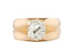 Cushion shape old mine diamond ring, circa 1900.