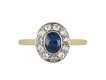 Sapphire and diamond coronet cluster ring, circa 1910.