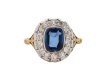 Ceylon sapphire and diamond coronet cluster ring, circa 1890. 