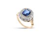 Ceylon sapphire and diamond coronet cluster ring, circa 1890. 