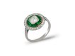 Old Mine Diamond and Emerald Target Ring, circa 1920