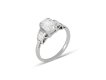 Art Deco diamond flanked solitaire ring, circa 1920.