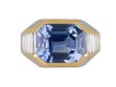 Bulgari Ceylon sapphire and diamond trombino ring, circa 1970s.