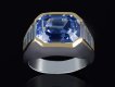Bulgari Ceylon sapphire and diamond trombino ring, circa 1970s.