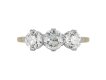 Edwardian diamond three stone ring, circa 1910