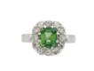 Green sapphire and diamond coronet cluster ring, French, circa 1960
