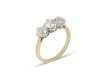 Old cut diamond three stone ring, circa 1905. 